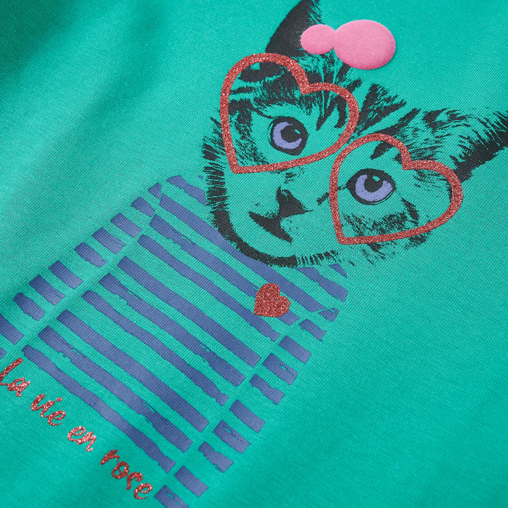 Dječja majica dugih rukava jarkozelena 128