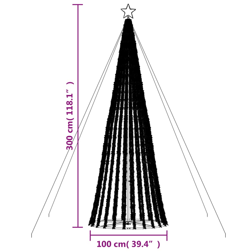 LED božićno drvce 688 LED toplo bijelo 300 cm
