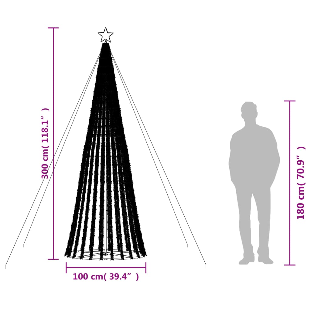 LED božićno drvce 688 LED plavo 300 cm