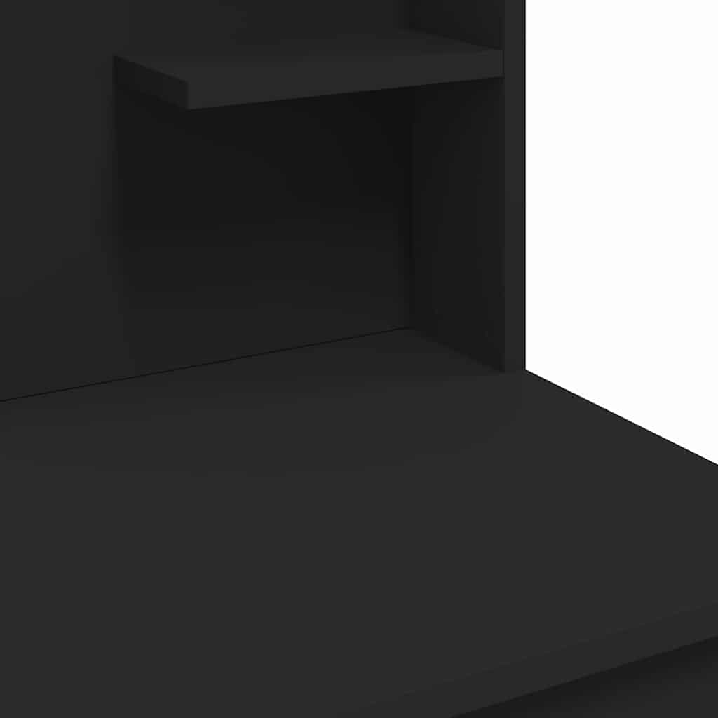 Toaletni stolić s LED svjetlima crni 96 x 40 x 142 cm