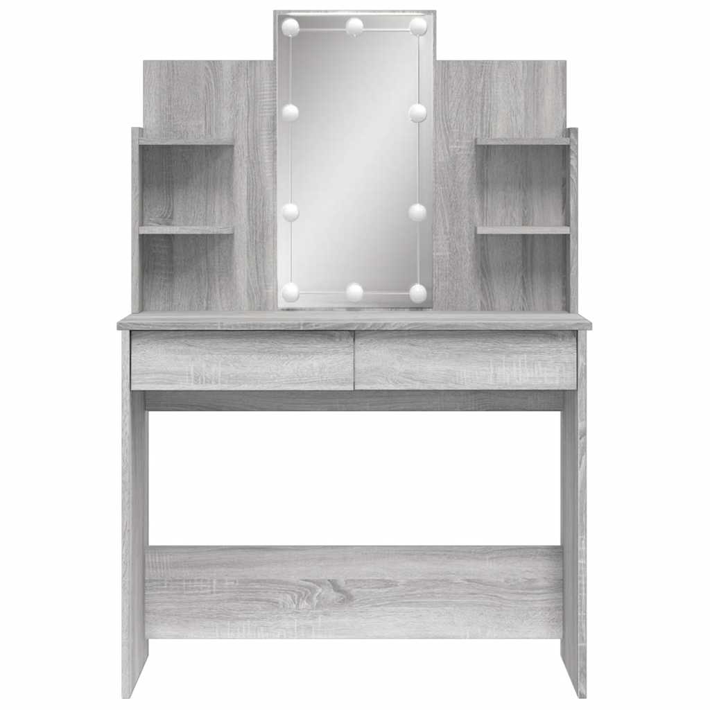 Toaletni stolić s LED svjetlima boja hrasta sonome 96x40x142 cm