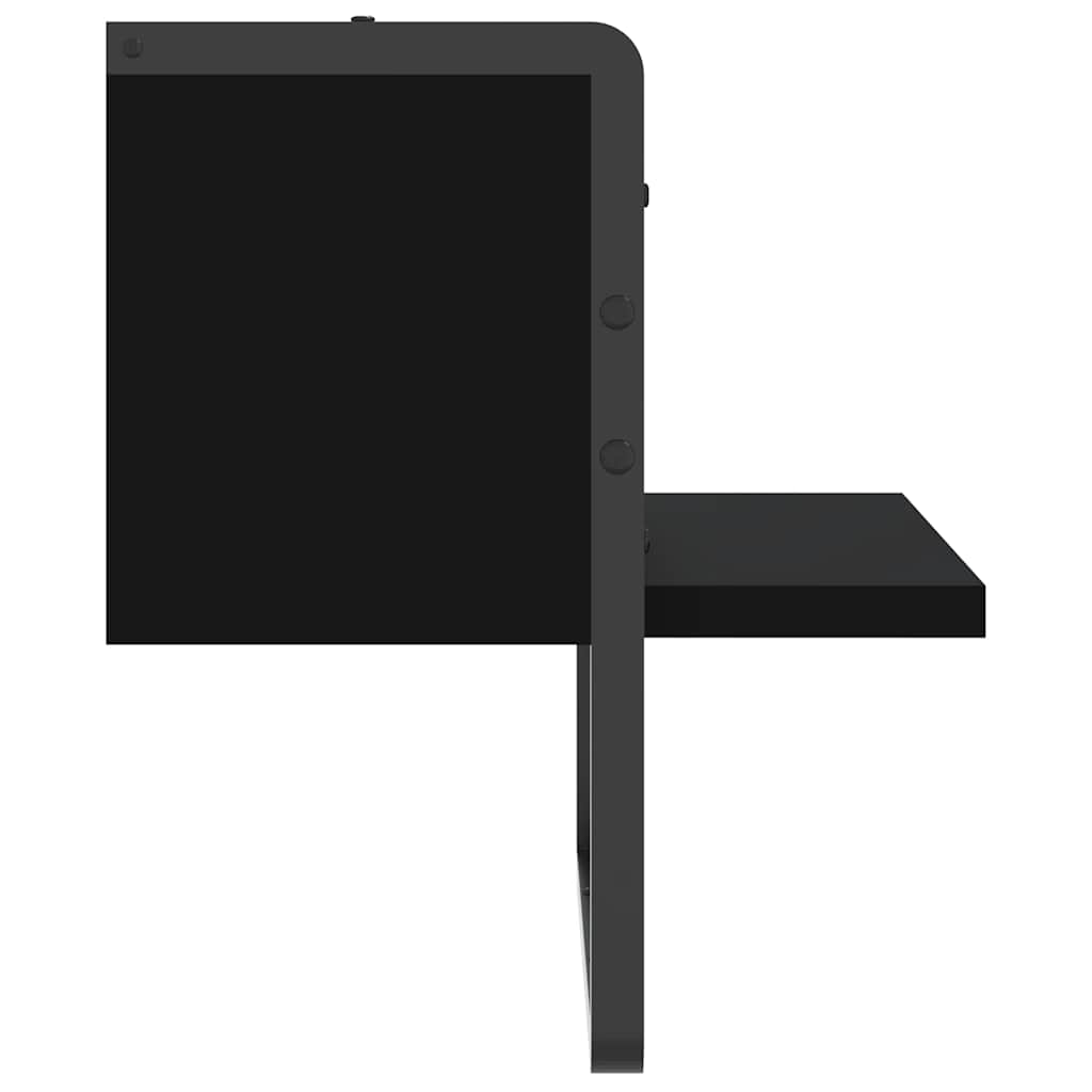 Zidna polica s prečkom crna 30x25x30 cm