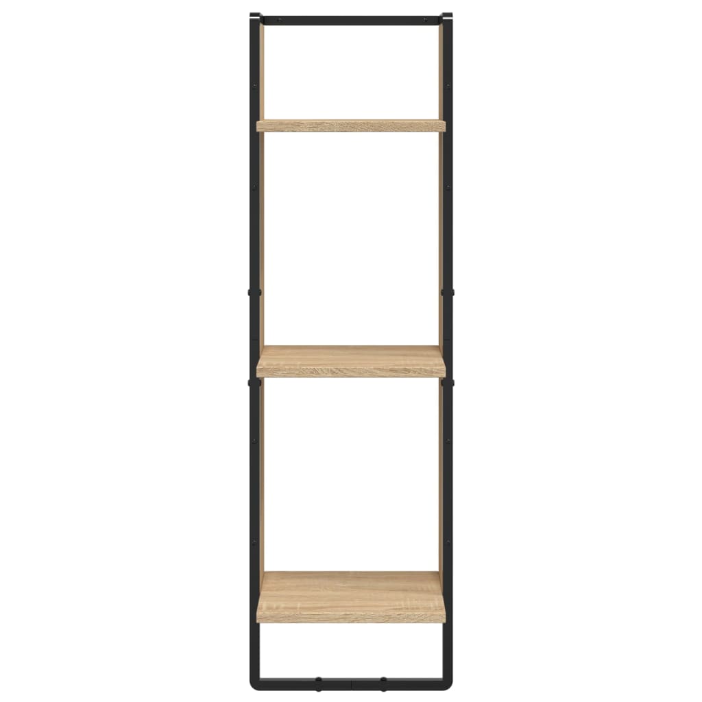 Zidna polica s 3 razine Boja hrasta 30x25x100 cm drvena