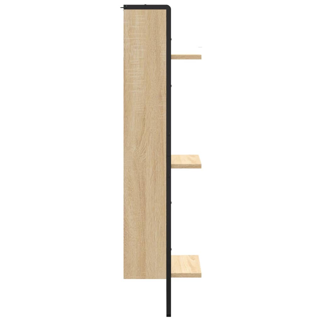 Zidna polica s 3 razine Boja hrasta 30x25x100 cm drvena