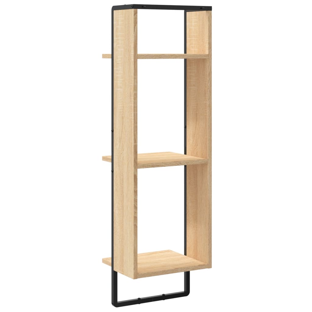 Zidna polica s 3 razine Boja hrasta 30x25x100 cm drvena