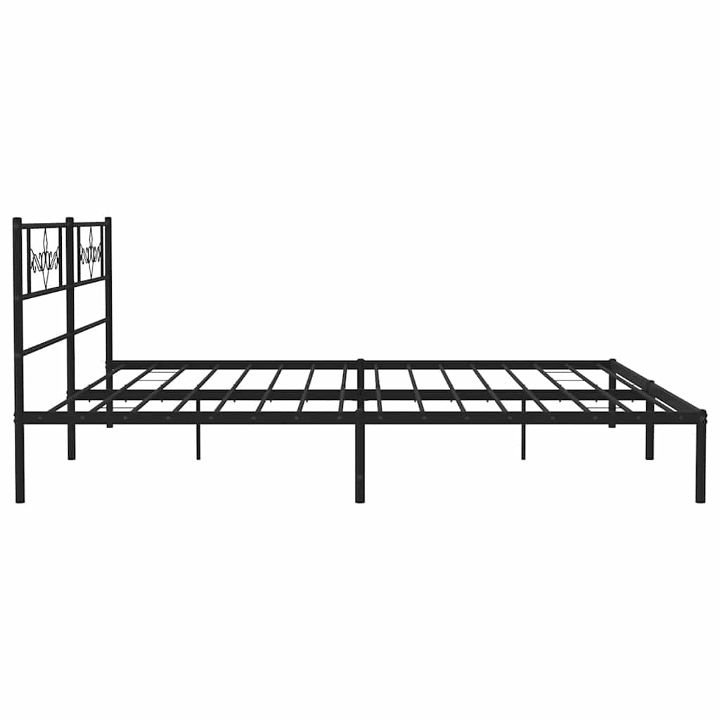 Metalni okvir za krevet s uzglavljem crni 193x203 cm