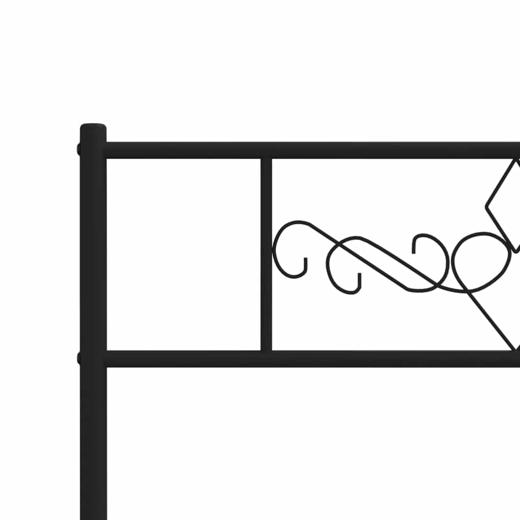Metalni okvir kreveta uzglavlje i podnožje crni 100x190 cm