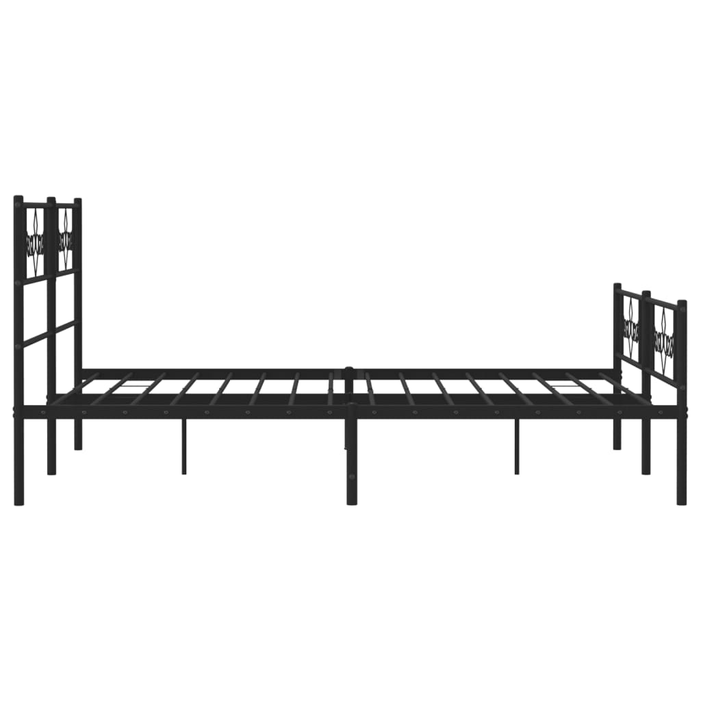 Metalni okvir kreveta uzglavlje i podnožje crni 140x200 cm