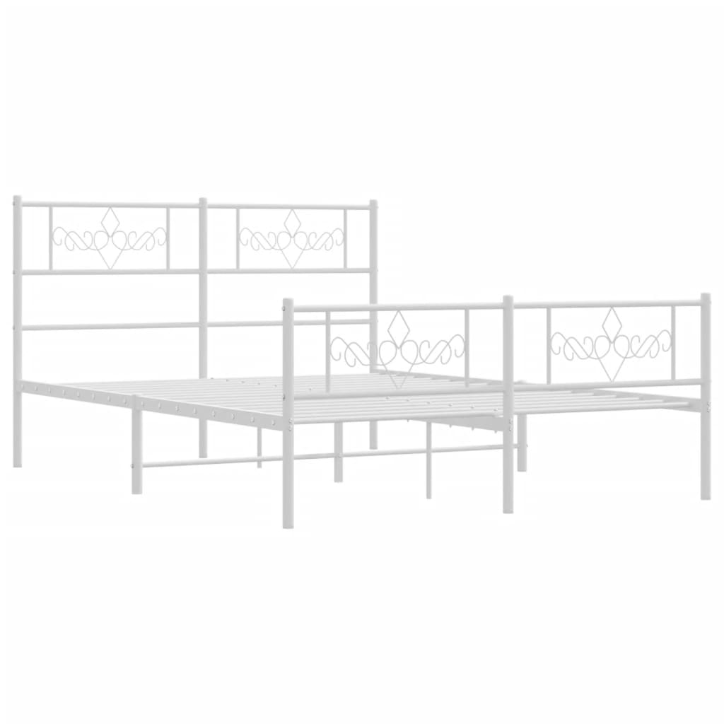 Metalni okvir kreveta uzglavlje i podnožje bijeli 120x190 cm