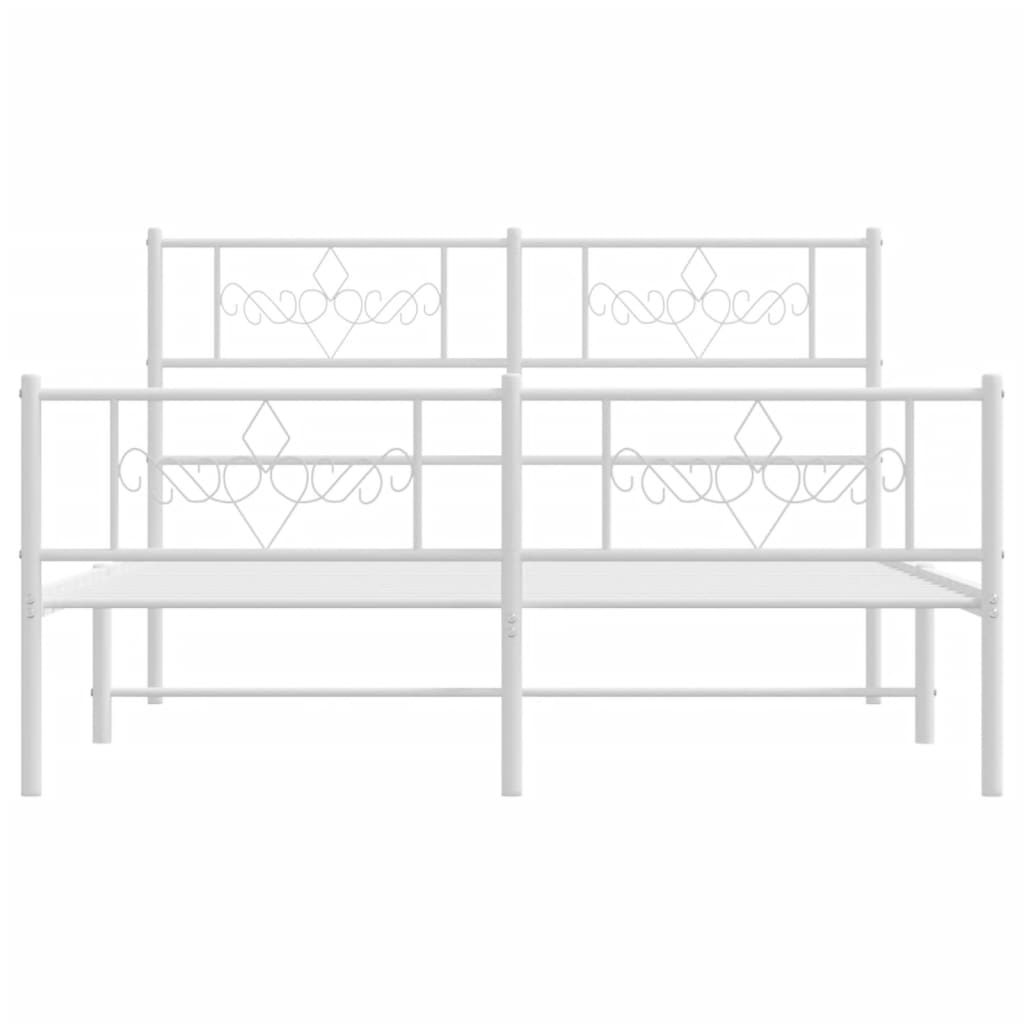 Metalni okvir kreveta uzglavlje i podnožje bijeli 120x190 cm