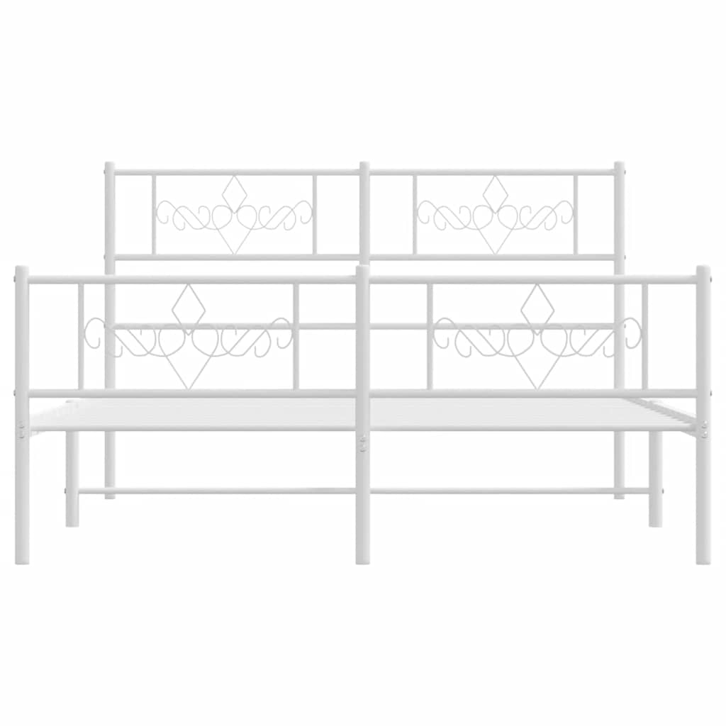 Metalni okvir kreveta uzglavlje i podnožje bijeli 140x200 cm