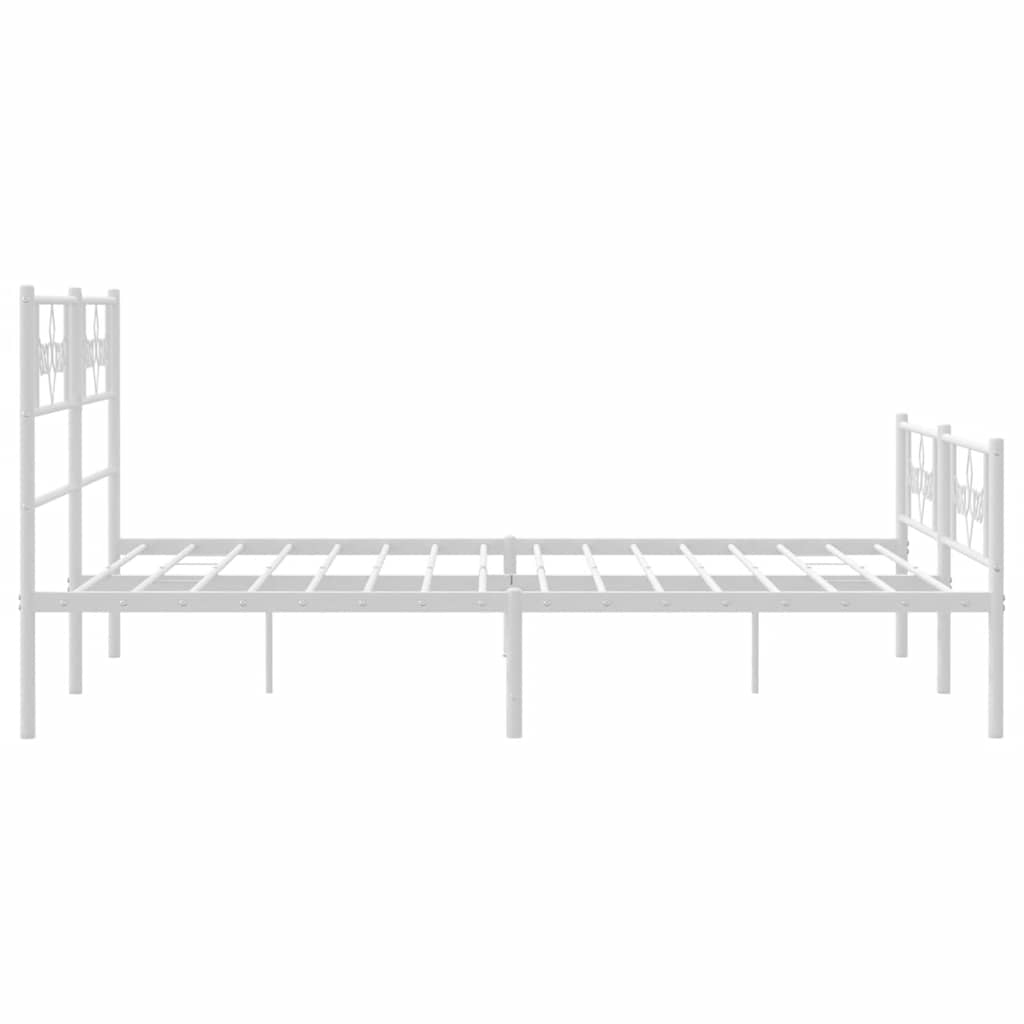 Metalni okvir kreveta uzglavlje i podnožje bijeli 140x200 cm