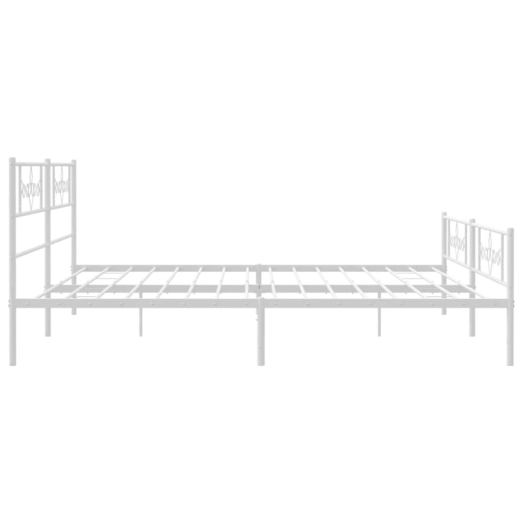 Metalni okvir kreveta uzglavlje i podnožje bijeli 183x213 cm