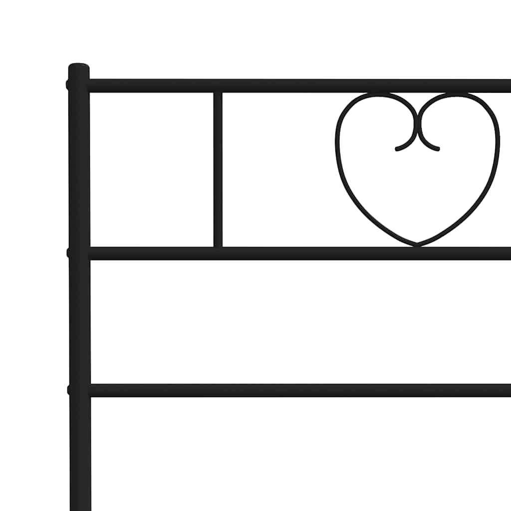 Metalni okvir za krevet s uzglavljem crni 100x200 cm