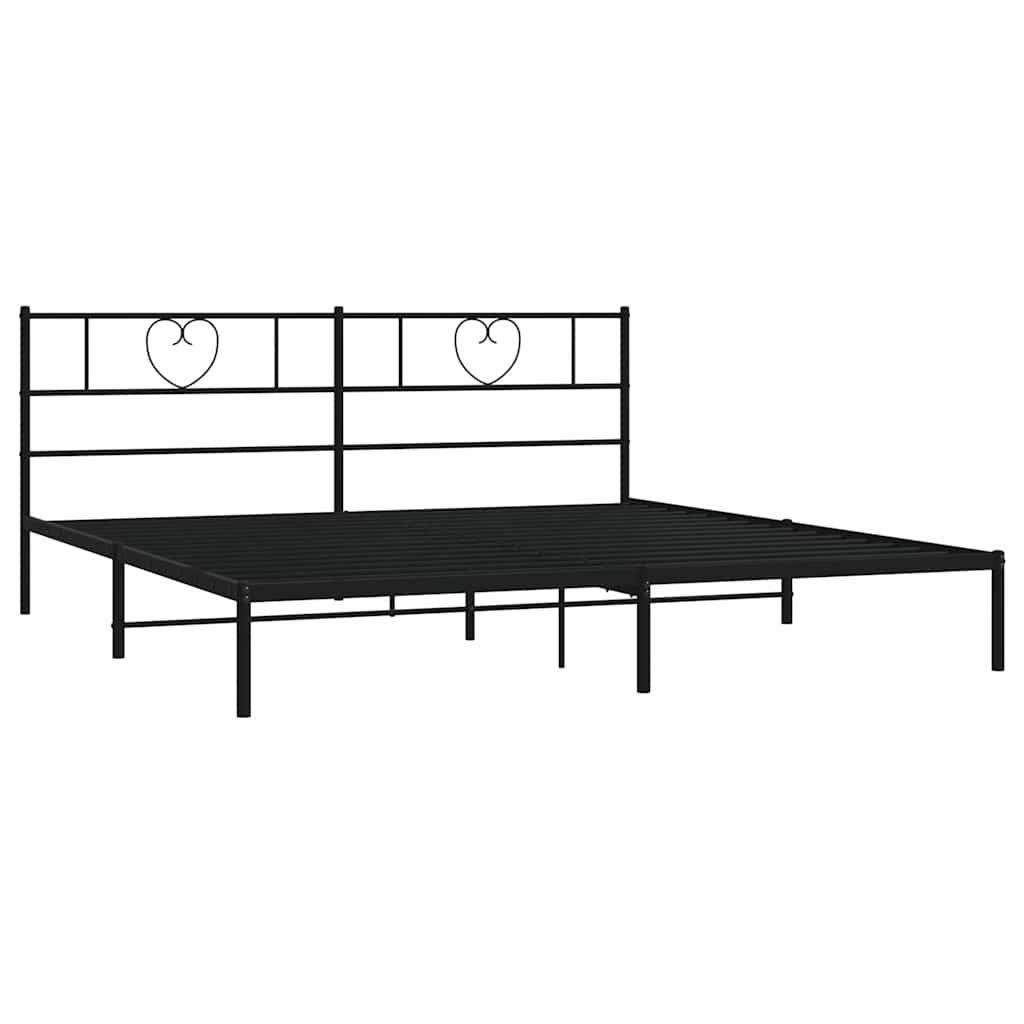 Metalni okvir za krevet s uzglavljem crni 183x213 cm