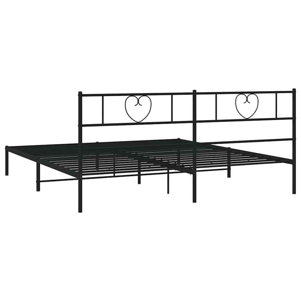 Metalni okvir za krevet s uzglavljem crni 183x213 cm