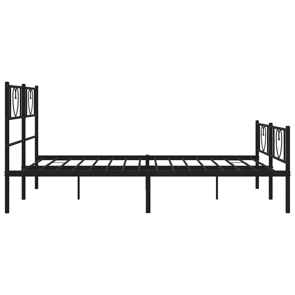 Metalni okvir kreveta uzglavlje i podnožje crni 150x200 cm