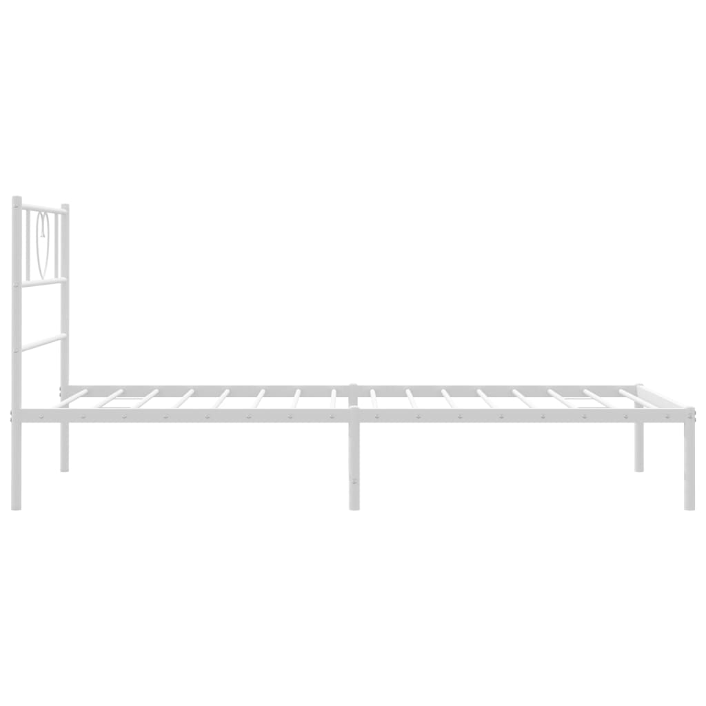 Metalni okvir za krevet s uzglavljem bijeli 90x200 cm