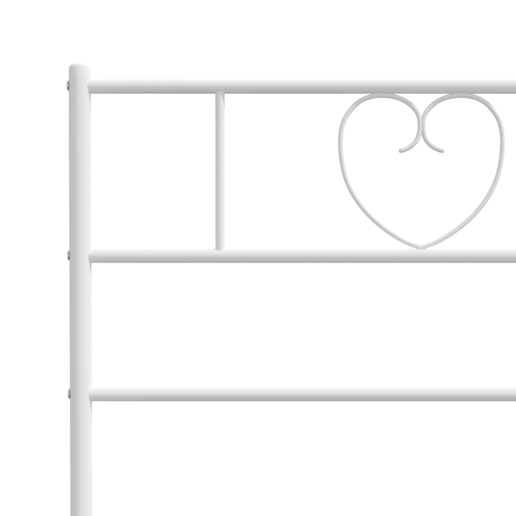 Metalni okvir za krevet s uzglavljem bijeli 90x200 cm