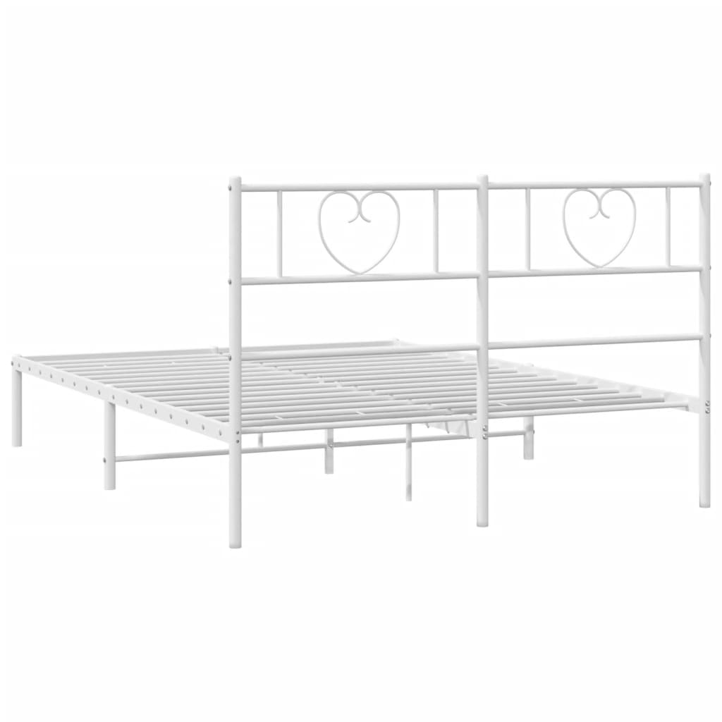 Metalni okvir za krevet s uzglavljem bijeli 140 x 200 cm