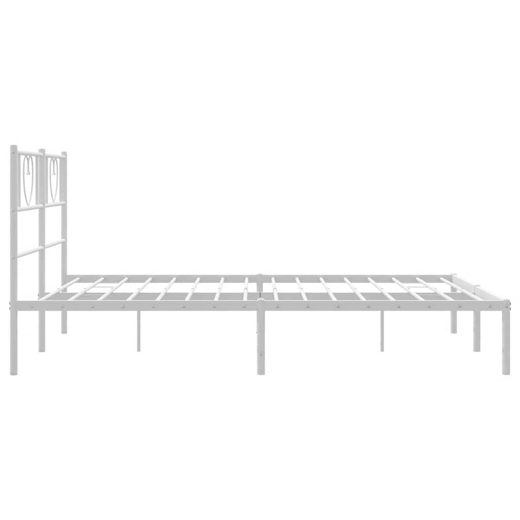 Metalni okvir za krevet s uzglavljem bijeli 150x200 cm