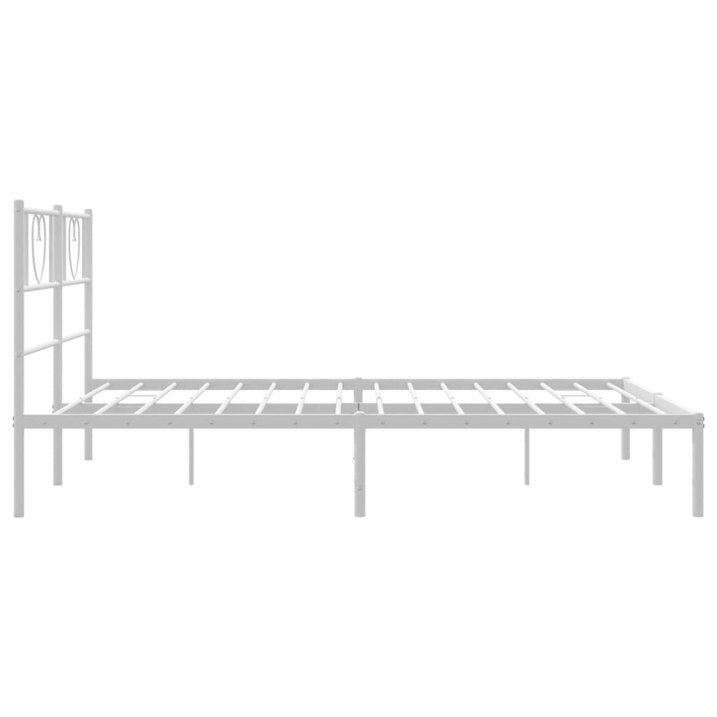 Metalni okvir za krevet s uzglavljem bijeli 160x200 cm