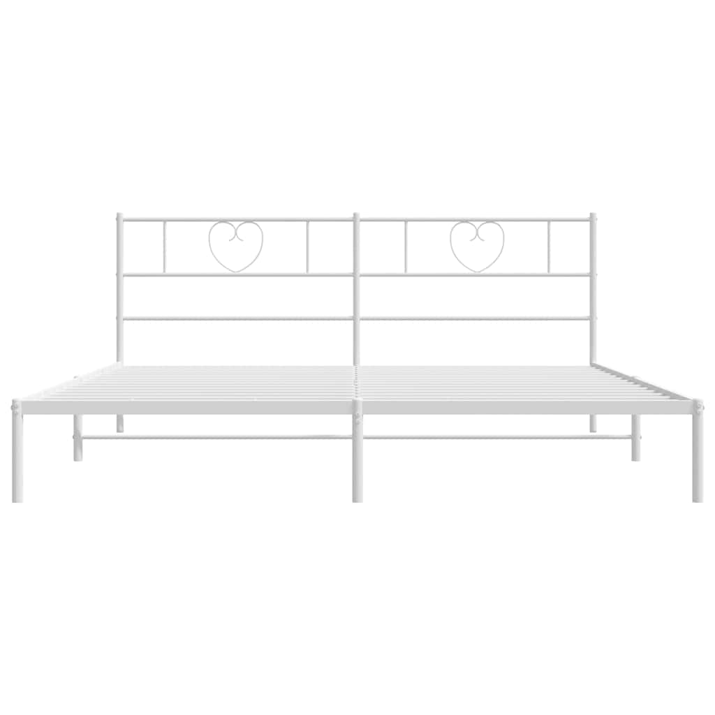 Metalni okvir za krevet s uzglavljem bijeli 180x200 cm