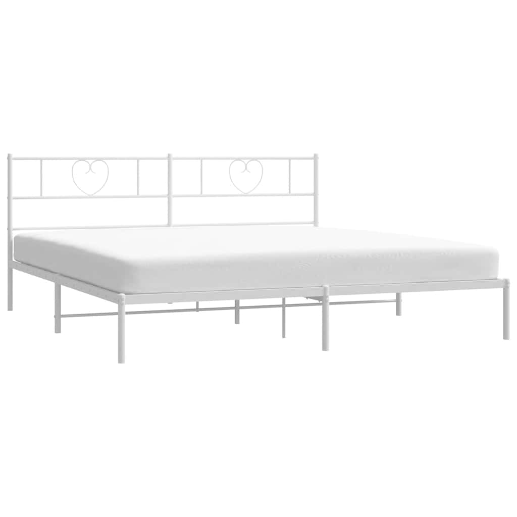 Metalni okvir za krevet s uzglavljem bijeli 183x213 cm