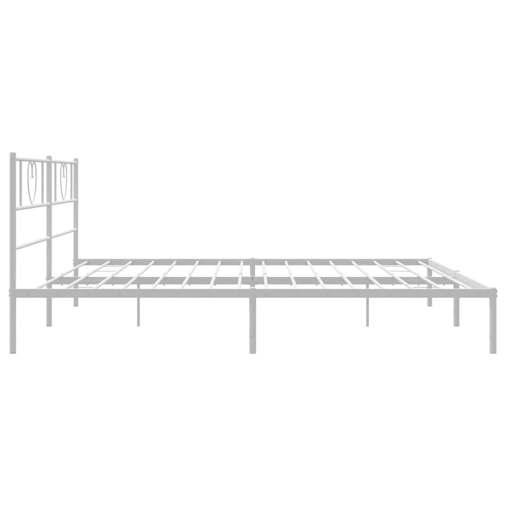 Metalni okvir za krevet s uzglavljem bijeli 193x203 cm