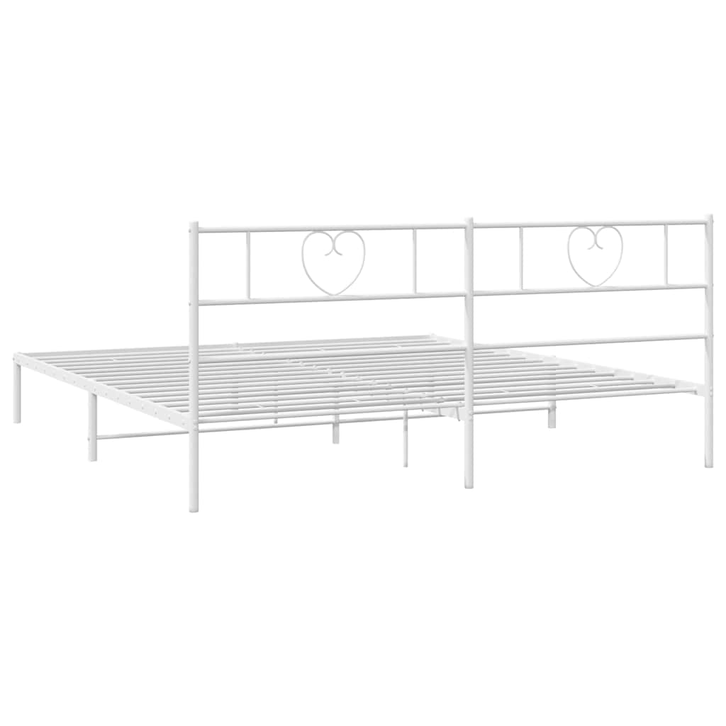 Metalni okvir za krevet s uzglavljem bijeli 193x203 cm