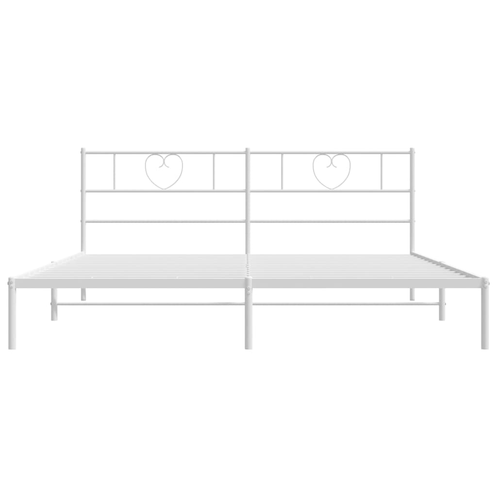 Metalni okvir za krevet s uzglavljem bijeli 200x200 cm