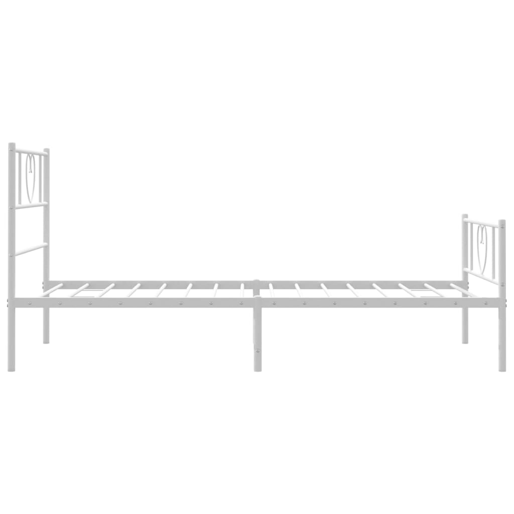 Metalni okvir kreveta uzglavlje i podnožje bijeli 80x200 cm