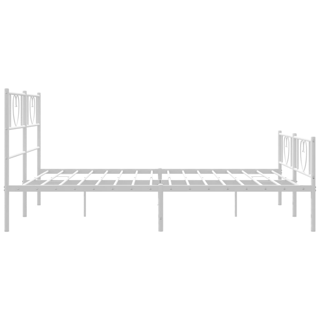 Metalni okvir kreveta uzglavlje i podnožje bijeli 140x200 cm