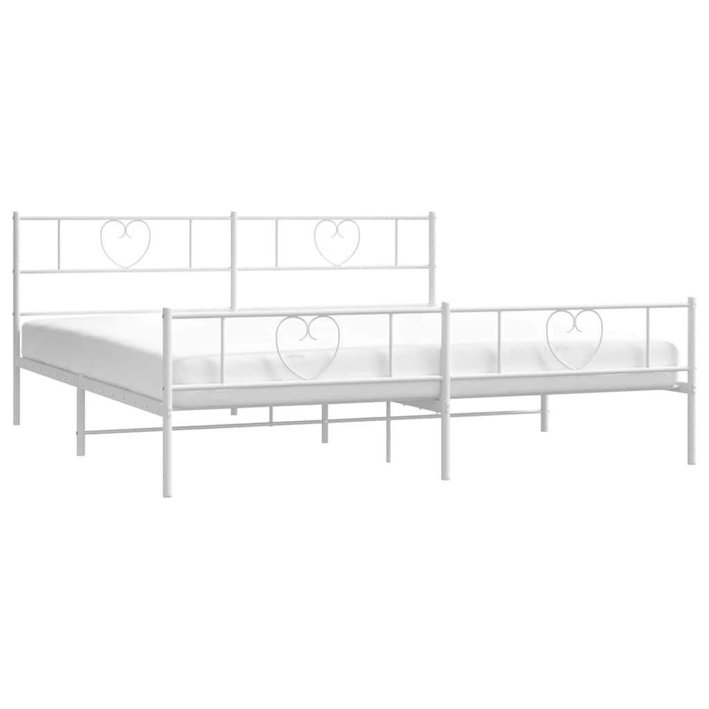 Metalni okvir kreveta uzglavlje i podnožje bijeli 183x213 cm