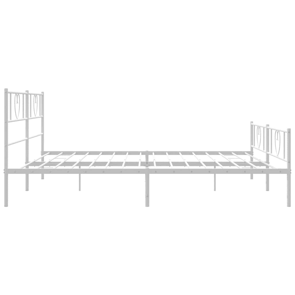 Metalni okvir kreveta uzglavlje i podnožje bijeli 183x213 cm