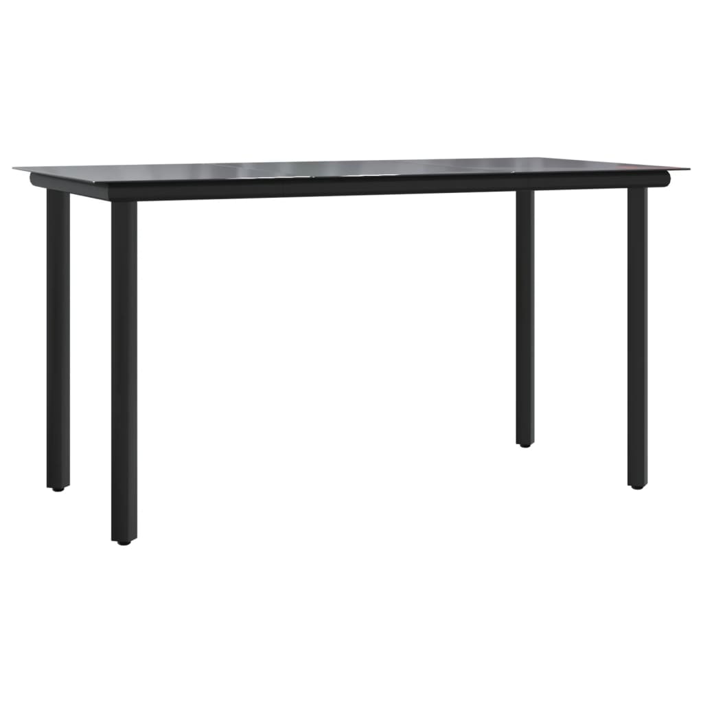 5-dijelni vrtni blagovaonski set crni od čelika i tekstilena
