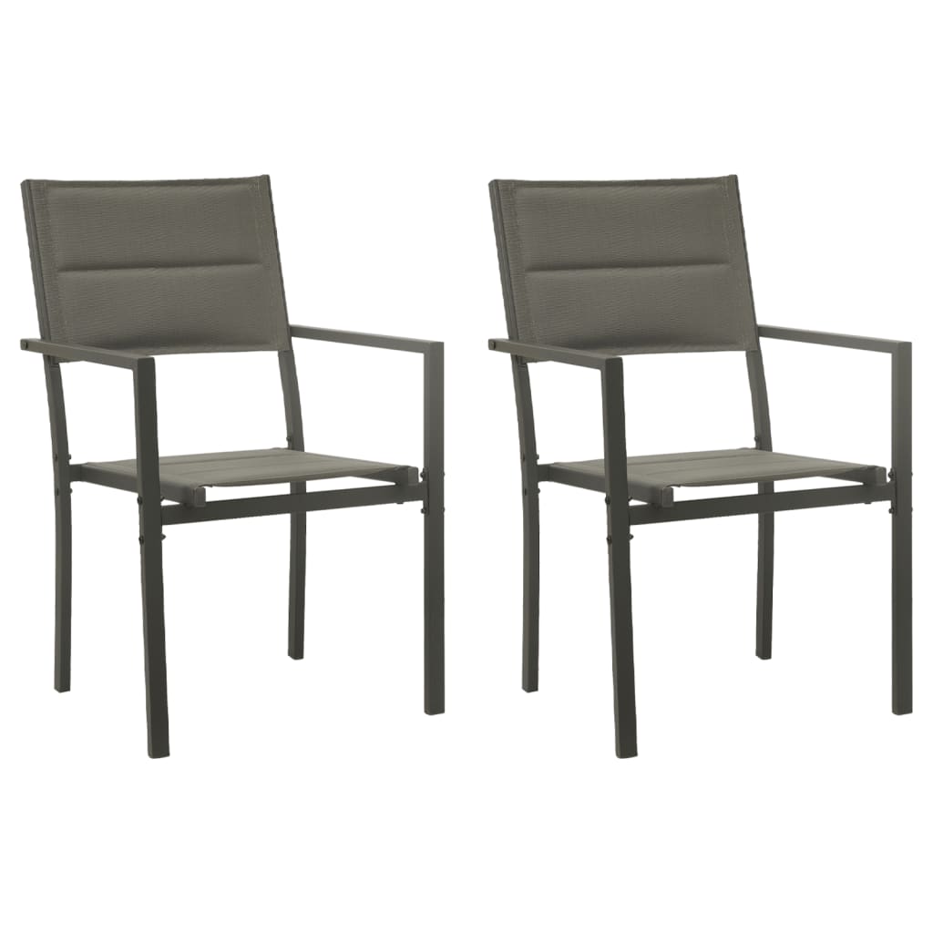 3-dijelni vrtni blagovaonski set crni od čelika i tekstilena