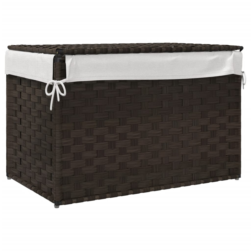 Košara za rublje s poklopcem tamnosmeđa 55,5x35x34 cm poliratan