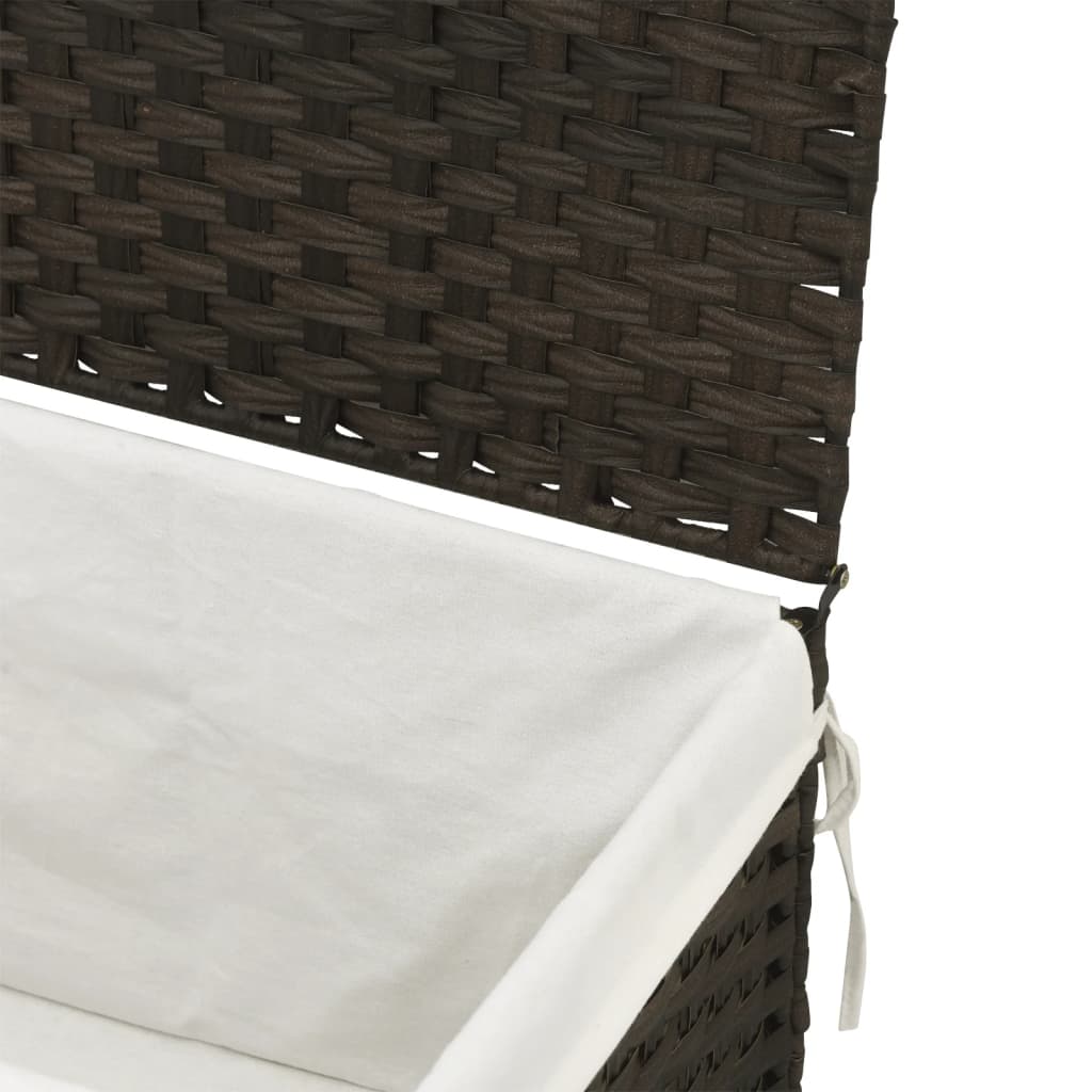 Košara za rublje s poklopcem tamnosmeđa 55,5x35x34 cm poliratan