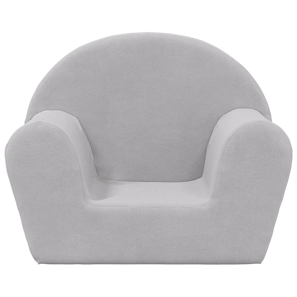 Dječja sofa svjetlosiva od mekanog pliša
