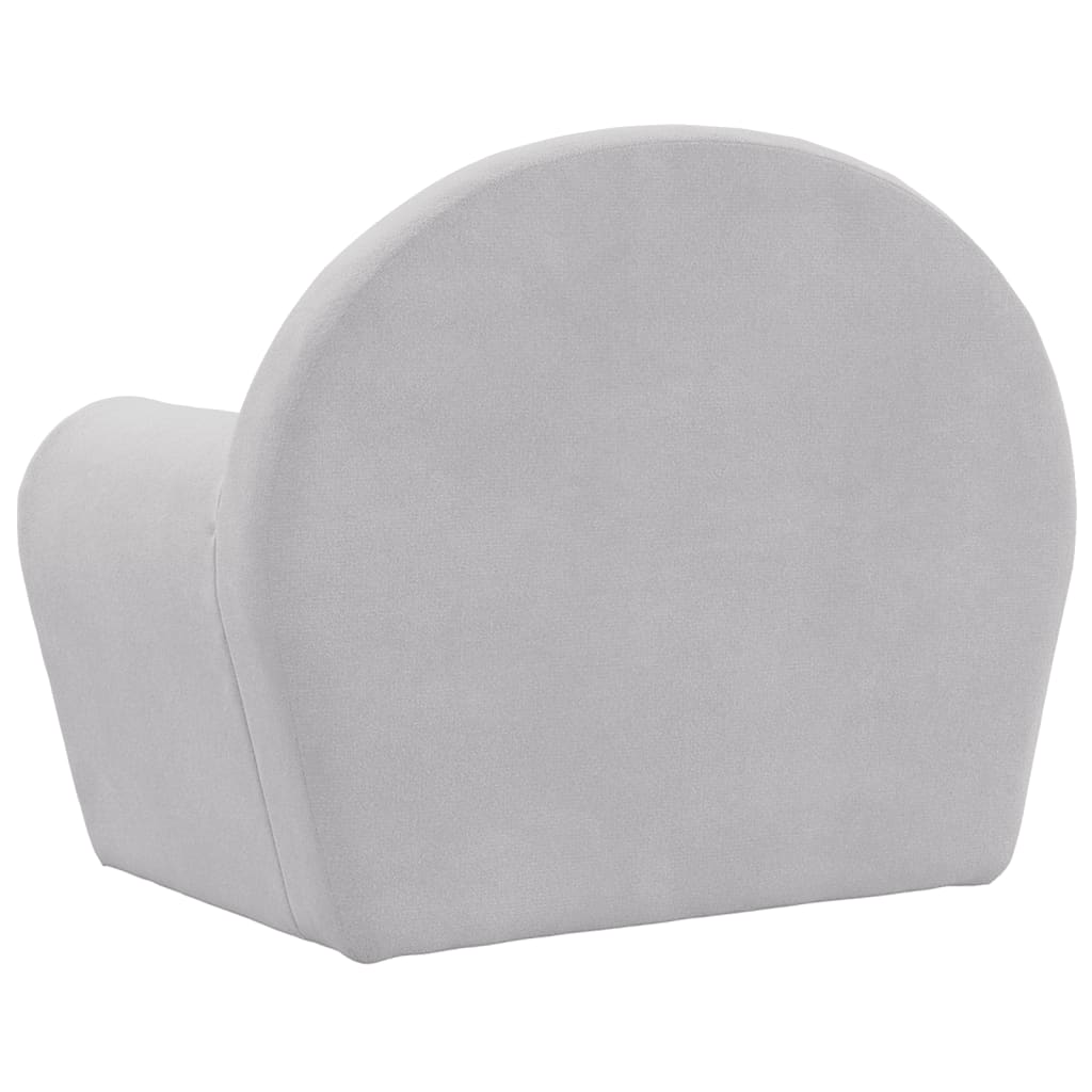 Dječja sofa svjetlosiva od mekanog pliša