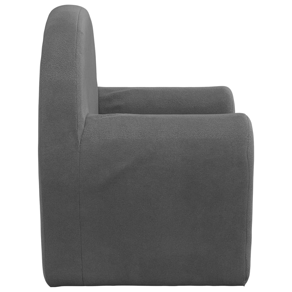 Dječja sofa antracit od mekanog pliša