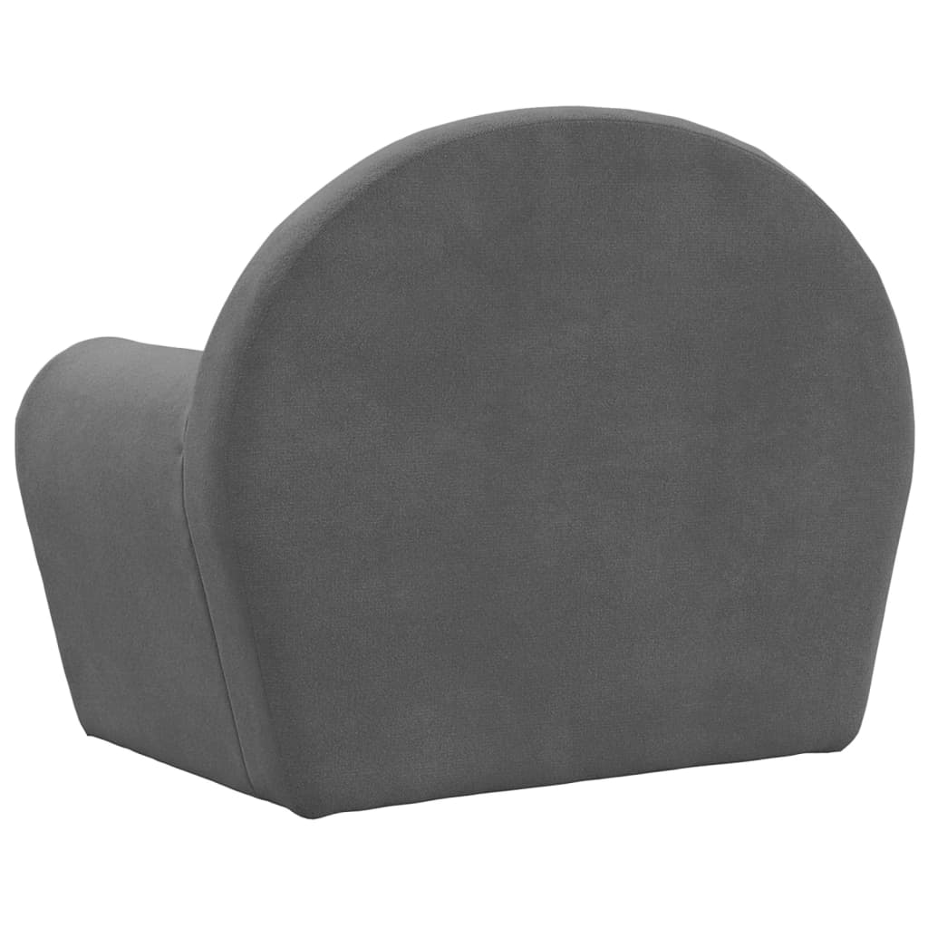 Dječja sofa antracit od mekanog pliša