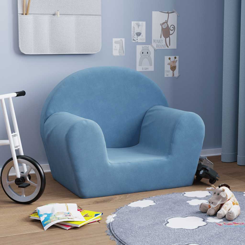 Dječja sofa plava mekana plišana