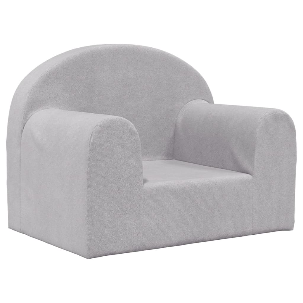 Dječja sofa svjetlosiva od mekanog pliša
