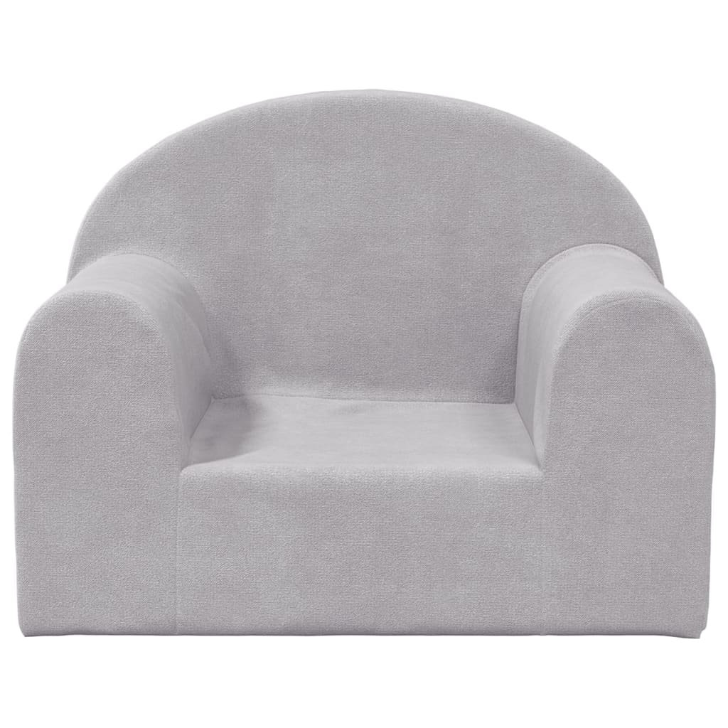 Dječja sofa svjetlosiva od mekanog pliša