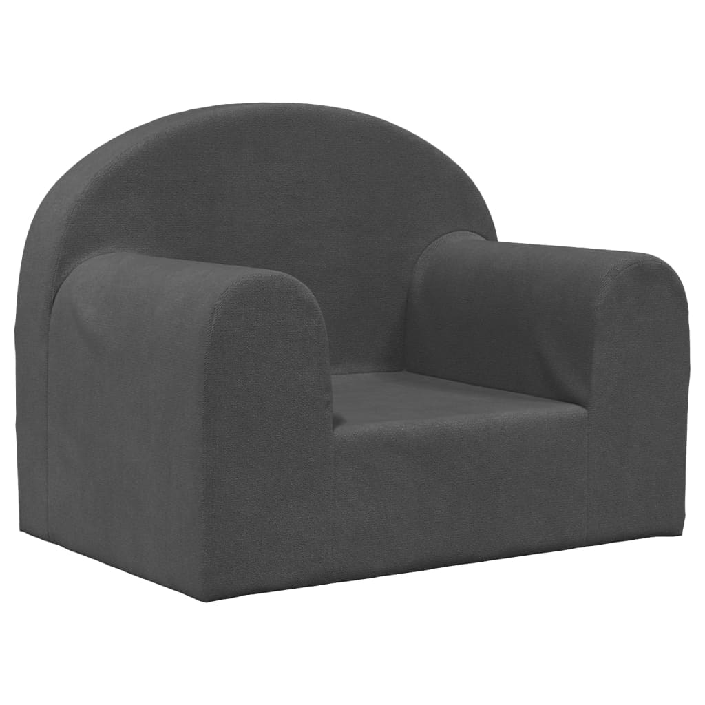 Dječja sofa antracit od mekanog pliša