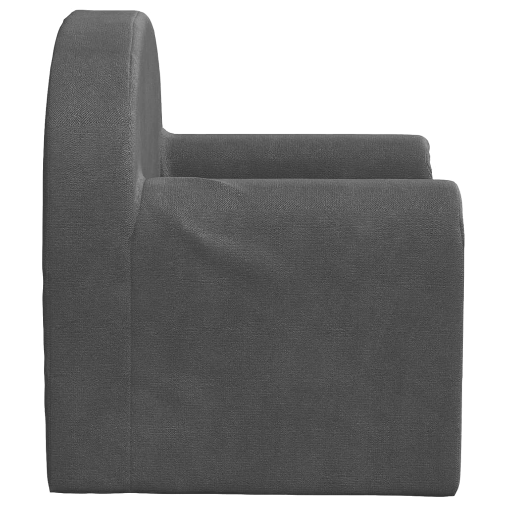 Dječja sofa antracit od mekanog pliša