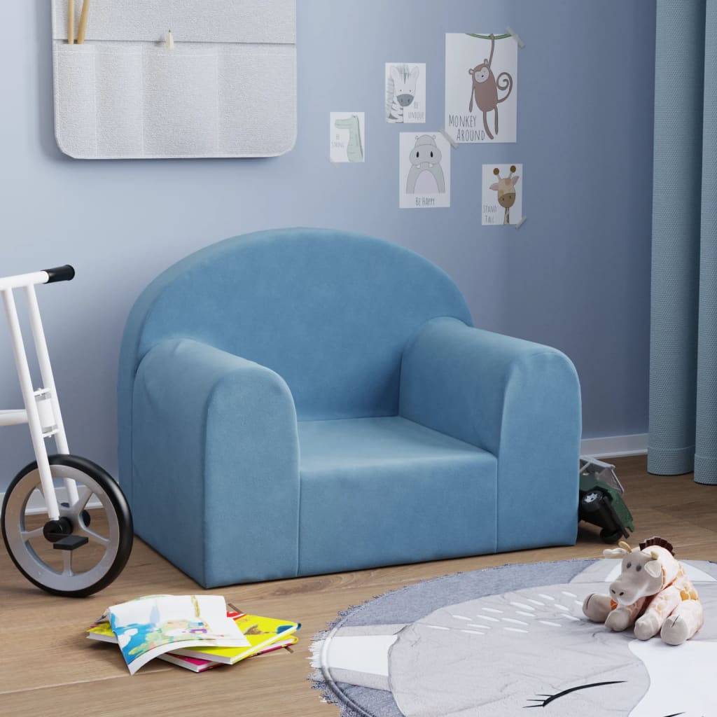 Dječja sofa plava mekana plišana