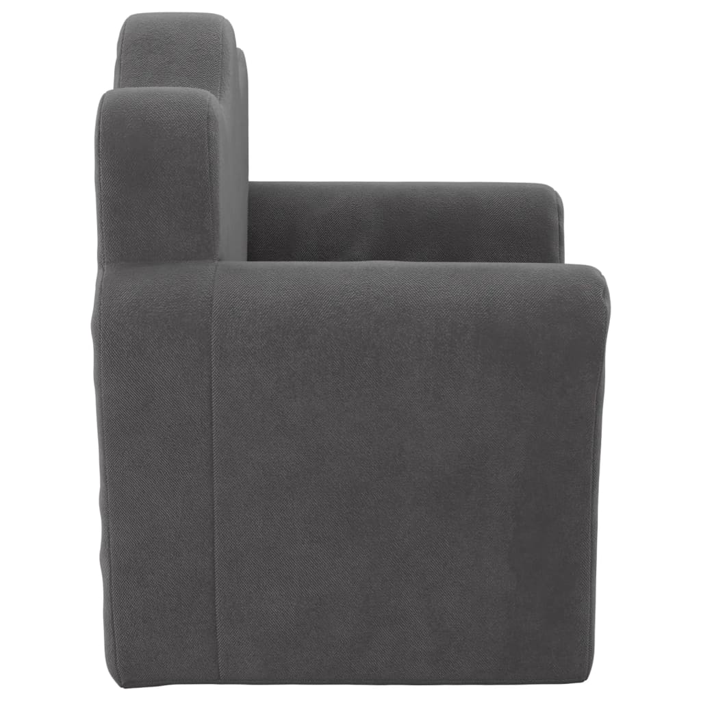 Dječja sofa antracit od mekanog pliša